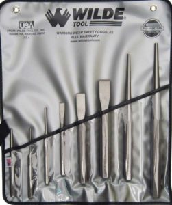 8 pc Punch & Chisel Set, Natural Finish (Individual available in open stock)